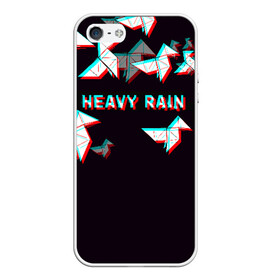 Чехол для iPhone 5/5S матовый с принтом Heavy Rain (Glitch) , Силикон | Область печати: задняя сторона чехла, без боковых панелей | 3d | game | glitch | heavy rain | геометрия | глитч | игра | надпись | оригами | хеви рейн