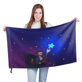 Флаг 3D с принтом JONY Звезда , 100% полиэстер | плотность ткани — 95 г/м2, размер — 67 х 109 см. Принт наносится с одной стороны | jony | звезда | лали | певец | тыменяпленила | янея
