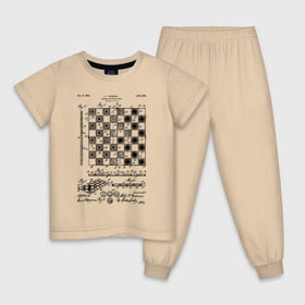 Детская пижама хлопок с принтом Patent - Chess board , 100% хлопок |  брюки и футболка прямого кроя, без карманов, на брюках мягкая резинка на поясе и по низу штанин
 | chess | patent | игра | идея | история | логика | настолка | патент | разработка | чертеж | чертежи | шахматы | шашки