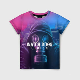 Детская футболка 3D с принтом WATCH DOGS LEGION , 100% гипоаллергенный полиэфир | прямой крой, круглый вырез горловины, длина до линии бедер, чуть спущенное плечо, ткань немного тянется | Тематика изображения на принте: ded sec | fox | hacker | legion | watch dogs | watch dogs 2 | watch dogs legion | легион | хакер