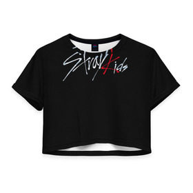 Женская футболка Cropp-top с принтом Stray Kids , 100% полиэстер | круглая горловина, длина футболки до линии талии, рукава с отворотами | bang chan | changbin | han | hyunjin | k pop | korean pop | lee felix | lee know | seungmin | stray kids | бэнг чан | ли ноу | ли феликс | стрей кидс | хан | хёнджин | чангбин