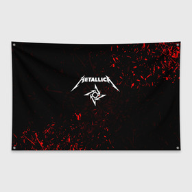 Флаг-баннер с принтом METALLICA , 100% полиэстер | размер 67 х 109 см, плотность ткани — 95 г/м2; по краям флага есть четыре люверса для крепления | metallica | металлика
