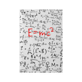 Обложка для паспорта матовая кожа с принтом E=mc2 (редач) , натуральная матовая кожа | размер 19,3 х 13,7 см; прозрачные пластиковые крепления | Тематика изображения на принте: emc 2 | emc2 | знаменитые формулы | физика | формулы | эйнштейн