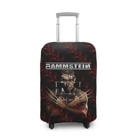 Чехол для чемодана 3D с принтом Rammstein (Росомаха) , 86% полиэфир, 14% спандекс | двустороннее нанесение принта, прорези для ручек и колес | rammstein
