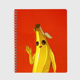 Тетрадь с принтом Banana , 100% бумага | 48 листов, плотность листов — 60 г/м2, плотность картонной обложки — 250 г/м2. Листы скреплены сбоку удобной пружинной спиралью. Уголки страниц и обложки скругленные. Цвет линий — светло-серый
 | epic | fortnite | банан | фортнайт | эпик
