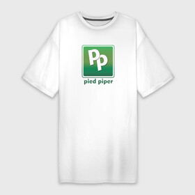 Платье-футболка хлопок с принтом Pied Piper ,  |  | company | geek | logo | nerd | pied | piper | series | silicon valley | uniform | ботаники | вымышленная компания | гики | компания | логотип | пегий дудочник | программисты | сериал | силиконовая долина | форма