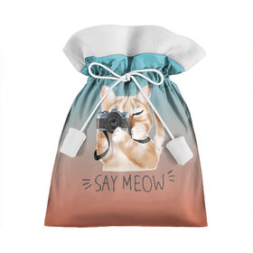 Подарочный 3D мешок с принтом Say Meow , 100% полиэстер | Размер: 29*39 см | meow | кот | котенок | котик | котики | котятка | кошка | мяу | скажи мяу | фотоаппарат | фотограф