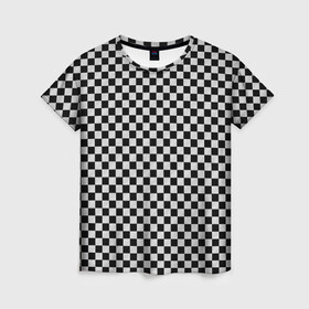 Женская футболка 3D с принтом Checkerboard Color  , 100% полиэфир ( синтетическое хлопкоподобное полотно) | прямой крой, круглый вырез горловины, длина до линии бедер | checkerboard | gradient | бойчик | в клетку | в клеточку | градиент | клетка | музыка | орнамент | френдзона | шахматная доска | шашки