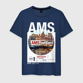 Мужская футболка хлопок с принтом Asterdam , 100% хлопок | прямой крой, круглый вырез горловины, длина до линии бедер, слегка спущенное плечо. | amsterdam | travel | амстердам | город | города | мир | путешествия