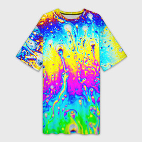Платье-футболка 3D с принтом КИСЛОТНЫЙ СТИЛЬ ,  |  | Тематика изображения на принте: abstract | abstraction | color | geometry | paitnt | psy | абстракция | геометрия | краски | неоновые | психоделика
