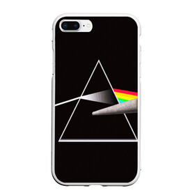 Чехол для iPhone 7Plus/8 Plus матовый с принтом PINK FLOYD , Силикон | Область печати: задняя сторона чехла, без боковых панелей | music | pink floyd | the dark side of the moon | космос | луна | музыка | пинк флойд | призма | рок | треугольник | триангулярная призма