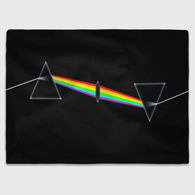 Плед 3D с принтом PINK FLOYD , 100% полиэстер | закругленные углы, все края обработаны. Ткань не мнется и не растягивается | Тематика изображения на принте: music | pink floyd | the dark side of the moon | космос | луна | музыка | пинк флойд | призма | рок | треугольник | триангулярная призма