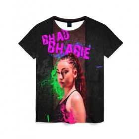 Женская футболка 3D с принтом Bhad Bhabie , 100% полиэфир ( синтетическое хлопкоподобное полотно) | прямой крой, круглый вырез горловины, длина до линии бедер | bad bhabi | bad bhabie | bad fabi | bad phabie | bhabie | bhad fabhi | danielle bregoli | gansta | gucci | hip hop | phabie | rap | trap | бэд фаби | бэд фабия | гучи | реп | рэп | трэп | фабия | хип хоп