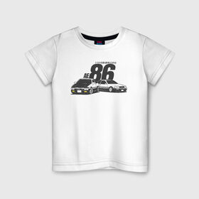 Детская футболка хлопок с принтом AE86 , 100% хлопок | круглый вырез горловины, полуприлегающий силуэт, длина до линии бедер | ae 86 | bosozoku | bosozoku style | drag | drift | japan style | jdm | босудзоку | босузоку | дрифт
