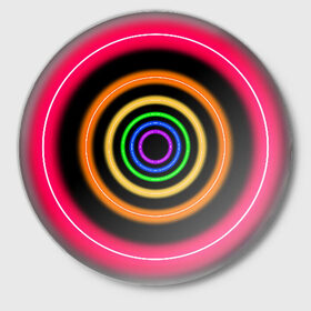 Значок с принтом Neon ,  металл | круглая форма, металлическая застежка в виде булавки | neon | абстрактно | абстрактный | абстракция | кругами | круги | круглая | круглый | круглыми | кружки | крушки | неон | неонка | неоновые | неоновый | светящийся | яркий