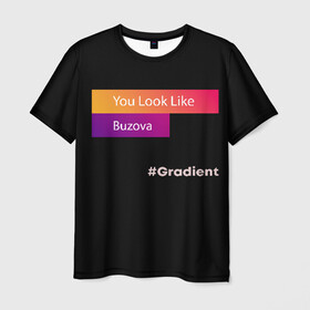 Мужская футболка 3D с принтом gradient buzova , 100% полиэфир | прямой крой, круглый вырез горловины, длина до линии бедер | buzova | face | faces | funny | gradient | instagaram | network | neural | neural network | бузова | инстаграм | лица | нейросеть | прикол | приложение
