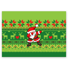 Поздравительная открытка с принтом Santa dab , 100% бумага | плотность бумаги 280 г/м2, матовая, на обратной стороне линовка и место для марки
 | Тематика изображения на принте: christmas | dab | dance | deer | hand | heart | knitted | movement | new year | ornament | pattern | pixels | scandinavian | sweater | вязаный | движение | дэб | любовь | новый год | олени | орнамент | пиксели | рождество | рукой | свитер | сердце |