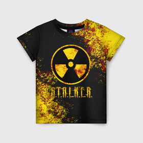 Детская футболка 3D с принтом S.T.A.L.K.E.R. , 100% гипоаллергенный полиэфир | прямой крой, круглый вырез горловины, длина до линии бедер, чуть спущенное плечо, ткань немного тянется | Тематика изображения на принте: game | stalker | зона | игра | радиация | сталкер | чернобыль