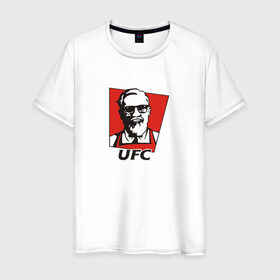 Мужская футболка хлопок с принтом UFC (Конор) , 100% хлопок | прямой крой, круглый вырез горловины, длина до линии бедер, слегка спущенное плечо. | kfc | ufc | боец | конор макгрегор