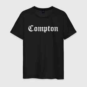 Мужская футболка хлопок с принтом COMPTON , 100% хлопок | прямой крой, круглый вырез горловины, длина до линии бедер, слегка спущенное плечо. | compton | dj yella | dr. dre | eazy e | ice cube | mc ren | n.w.a | nwa | straight outta compton | west side | западная сторона | комптон