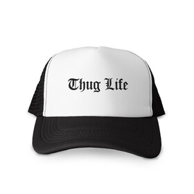 Кепка тракер с сеткой с принтом THUG LIFE , трикотажное полотно; задняя часть — сетка | длинный козырек, универсальный размер, пластиковая застежка | Тематика изображения на принте: 2pac | thug life | tupac | tupac shakur | жизнь головореза | тупак | тупак шакур