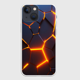 Чехол для iPhone 13 mini с принтом 3D ПЛИТЫ | NEON STEEL | НЕОНОВЫЕ ПЛИТЫ | РАЗЛОМ ,  |  | 3d | abstraction | geometry | hexagon | neon | paints | stripes | texture | triangle | абстракция | брызги | геометрия | краски | неон | неоновый | соты | текстура