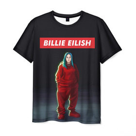 Мужская футболка 3D с принтом BILLIE EILISH , 100% полиэфир | прямой крой, круглый вырез горловины, длина до линии бедер | bad guy | billie | eilish | ocean eyes | айлиш | билли | девушка | певица | эйлиш