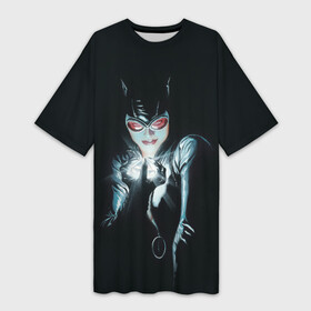 Платье-футболка 3D с принтом Catwoman ,  |  | Тематика изображения на принте: cat woman | catwoman | selina kyle | shtatbat | женщина кошка | кэт вуман