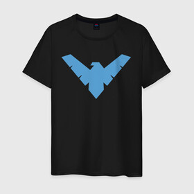 Мужская футболка хлопок с принтом Nightwing , 100% хлопок | прямой крой, круглый вырез горловины, длина до линии бедер, слегка спущенное плечо. | batman | nightwing | shtatbat | бетмен | бэтмен | найтвинг