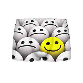 Мужские трусы 3D с принтом EMOJI 2019 , 50% хлопок, 50% полиэстер | классическая посадка, на поясе мягкая тканевая резинка | Тематика изображения на принте: emoji | настроение | позитив | смайлики | смайлы | стикеры | текстура смайл | улыбки | фон смайл | эмодзи