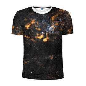 Мужская футболка 3D спортивная с принтом Космическое небо , 100% полиэстер с улучшенными характеристиками | приталенный силуэт, круглая горловина, широкие плечи, сужается к линии бедра | Тематика изображения на принте: galaxy | nebula | space | star | абстракция | вселенная | галактика | звезда | звезды | космический | планеты