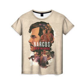 Женская футболка 3D с принтом Narcos: Rise of the Cartels , 100% полиэфир ( синтетическое хлопкоподобное полотно) | прямой крой, круглый вырез горловины, длина до линии бедер | cartels | narcos | rise | картель | колумбия | мафия | эль патрон