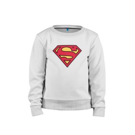 Детский свитшот хлопок с принтом Superman logo , 100% хлопок | круглый вырез горловины, эластичные манжеты, пояс и воротник | clark kent | superman | кларк кент | супермен | супермэн