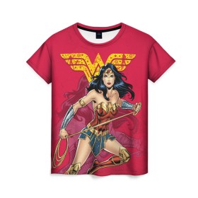 Женская футболка 3D с принтом Wonder Woman , 100% полиэфир ( синтетическое хлопкоподобное полотно) | прямой крой, круглый вырез горловины, длина до линии бедер | dc | dc comics | diana prince | shtatjl | wonder woman | вандер вуман | вондер вуман | диана принс | супер женщина | чудо женщина