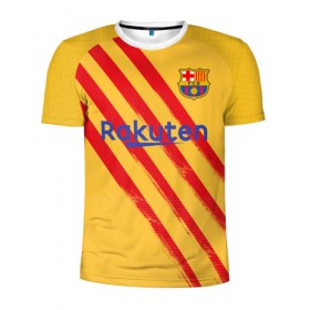 Мужская футболка 3D спортивная с принтом Barcelona 4-th kit 19-20 , 100% полиэстер с улучшенными характеристиками | приталенный силуэт, круглая горловина, широкие плечи, сужается к линии бедра | barcelona | champions | laliga | league | spain | барселона | испания | лига | месси | чемпионов