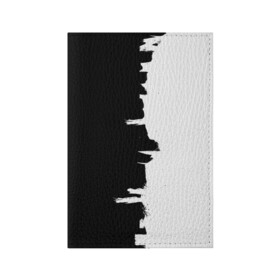 Обложка для паспорта матовая кожа с принтом Черным по белому , натуральная матовая кожа | размер 19,3 х 13,7 см; прозрачные пластиковые крепления | Тематика изображения на принте: black | white | белый | инь | чб | черный | янь