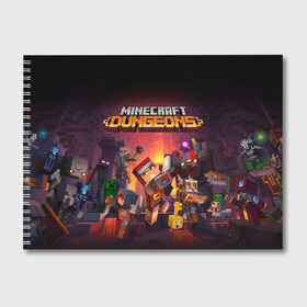 Альбом для рисования с принтом Minecraft Dungeons , 100% бумага
 | матовая бумага, плотность 200 мг. | Тематика изображения на принте: dungeons | games | minecraft | mojang | игры | майнкрафт | подземелья | ремесло | шахтер