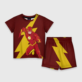 Детский костюм с шортами 3D с принтом The Flash ,  |  | dc comics | justice league | superhero | the flash | лига справедливости | флэш