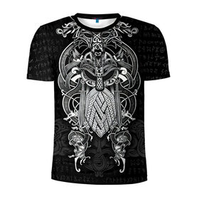Мужская футболка 3D спортивная с принтом Viking , 100% полиэстер с улучшенными характеристиками | приталенный силуэт, круглая горловина, широкие плечи, сужается к линии бедра | good | viking | vikings | бог | викинг | викинги | воин | кельтское | один | плетение | русь | скандинавы | славяне | язычник