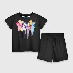 Детский костюм с шортами 3D с принтом My little pony ,  |  | applejack | little | magic | mlp | my | pinkie pie | pony | rainbow dash | rarity | twilight | дракон | дружба | единорог | искорка | пони | селестия | спайк | сумеречная | это чудо