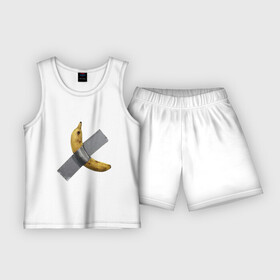 Детская пижама с шортами хлопок с принтом Банан за 120 тысяч долларов ,  |  | art basel | banan | mem | memas | meme | мем | мемас | мемчик