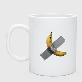 Кружка керамическая с принтом  Банан за 120 тысяч долларов , керамика | объем — 330 мл, диаметр — 80 мм. Принт наносится на бока кружки, можно сделать два разных изображения | art basel | banan | mem | memas | meme | мем | мемас | мемчик