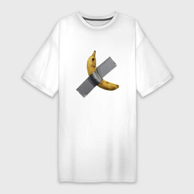 Платье-футболка хлопок с принтом Банан за 120 тысяч долларов ,  |  | art basel | banan | mem | memas | meme | мем | мемас | мемчик