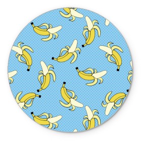 Коврик для мышки круглый с принтом Banana art , резина и полиэстер | круглая форма, изображение наносится на всю лицевую часть | banana | pop art | банан | бананы | поп арт