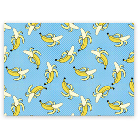 Поздравительная открытка с принтом Banana art , 100% бумага | плотность бумаги 280 г/м2, матовая, на обратной стороне линовка и место для марки
 | banana | pop art | банан | бананы | поп арт