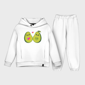 Детский костюм хлопок Oversize с принтом Авокадо парное ,  |  | animal | avocado | heart | like | likee | авокадо | животные | лайк | лайки