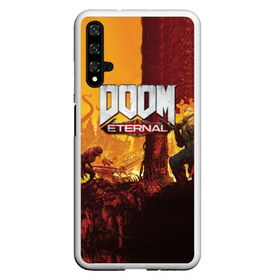 Чехол для Honor 20 с принтом DOOM eternal 2020 , Силикон | Область печати: задняя сторона чехла, без боковых панелей | Тематика изображения на принте: 2020 | dom | doom | eternal | fortnite | pubg | дом | дум | дуум | пабг | пубг | фортнайт