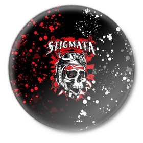 Значок с принтом Stigmata | Стигмата (Z) ,  металл | круглая форма, металлическая застежка в виде булавки | music | rock | stigmata | альтернатива | музыка | рок | стигмата | тарас уманскии