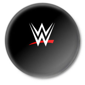 Значок с принтом WWE ,  металл | круглая форма, металлическая застежка в виде булавки | raw | smackdown | wrestling | wwe | борьба | единоборства | реслинг | рестлинг | спорт | шоу