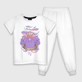 Детская пижама хлопок с принтом Принцесса Пупырка , 100% хлопок |  брюки и футболка прямого кроя, без карманов, на брюках мягкая резинка на поясе и по низу штанин
 | vdpartat | время приключений